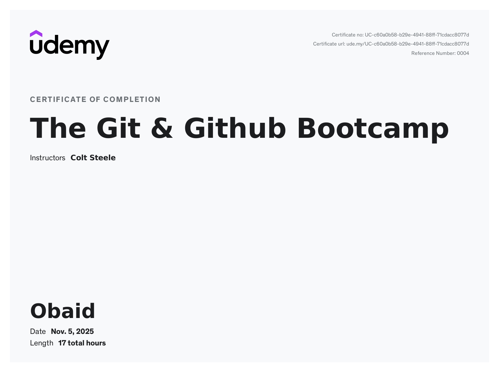 Git & GitHub Certificate